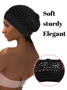 Mesh Hair Net Cap for Long Straight & Curly Wigs, Hook Knit Sleeping Hat/cap, Hair Bonnets, 1 Piece, Comfortable and Stylish Headwear