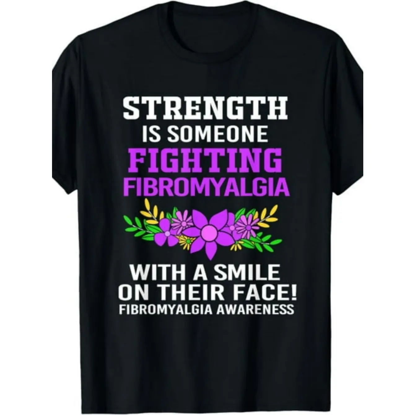 Women's Fibromyalgia Awareness Graphic Garment - Customized Short-Sleeve Crew Neck Fitted Regular Fit Tops, Soft & Breathable Casual Wear, Shortsleeve