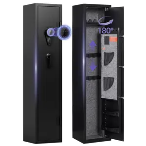 Digital Alarm Hidden Gun Cabinet with Capacity for 5 Rifles, Suitable for Rifles and Handguns, Quick Access, Home Rifle Safe, Assembled Rifle and Shotgun Gun Cabinet, Long Gun Safe Clearance Sale, Gun Storage Cabinet with Adjustable Shelves.