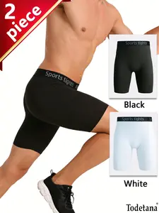2 Pack Men's Compression Shorts Anti-Chafing Underwear Quick Dry Running Shorts,  Full-Body Tight-Fit Sports Leggings (Basketball//Gym) for Workout and Gym Exercise Athletic Bottoms