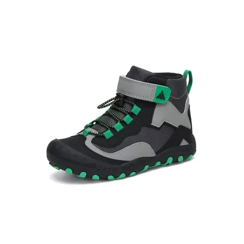 Mi Shan Sha Kids' Breathable Trek Shoes - PU Leather & Mesh Fabric, Anti-Collision Toe, Velcro Buckle Closure, Adjustable Fit, Slip-Resistant Soft Rubber Sole, Trail Running Tennis Footwear, Holiday Gift