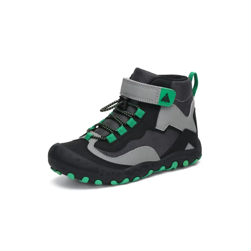 Mi Shan Sha Kids' Breathable Trek Shoes - PU Leather & Mesh Fabric, Anti-Collision Toe, Velcro Buckle Closure, Adjustable Fit, Slip-Resistant Soft Rubber Sole, Trail Running Tennis Footwear, Holiday Gift
