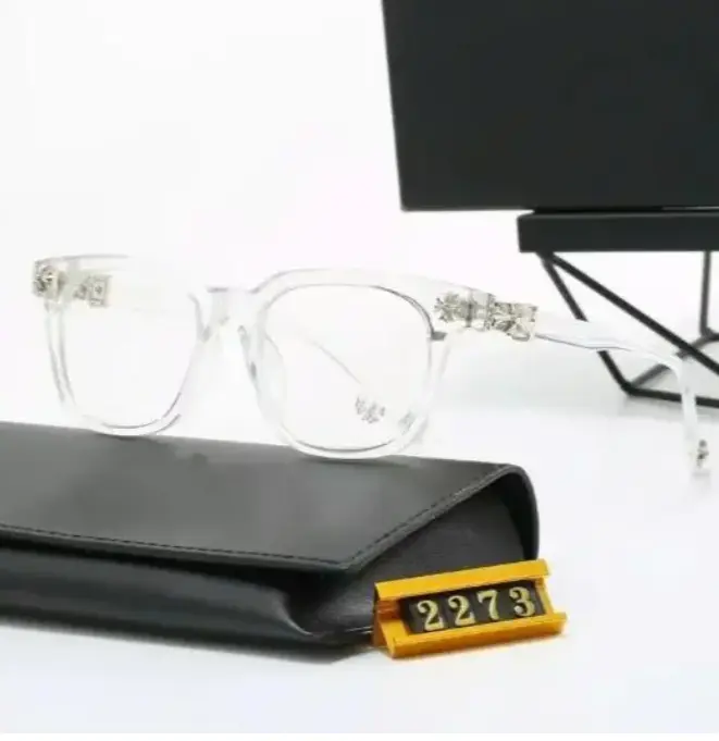 Chrome Hearts Square Non-Prescription Anti-Blue Light Glasses - Metal Frame, Flat Lens Fashion Eyewear for Men & Women