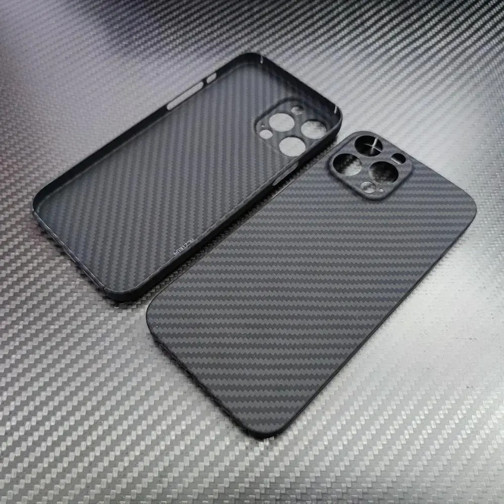 Pure Aramid Fiber Ultra Thin Phone Case, Fine Hole Camera Cutout Shockproof Cover for iPhone 12 13 14 15 16 17 Pro Max, Shockproof Anti Drop, Accessories