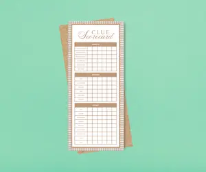 Clue Scorecard Notepad