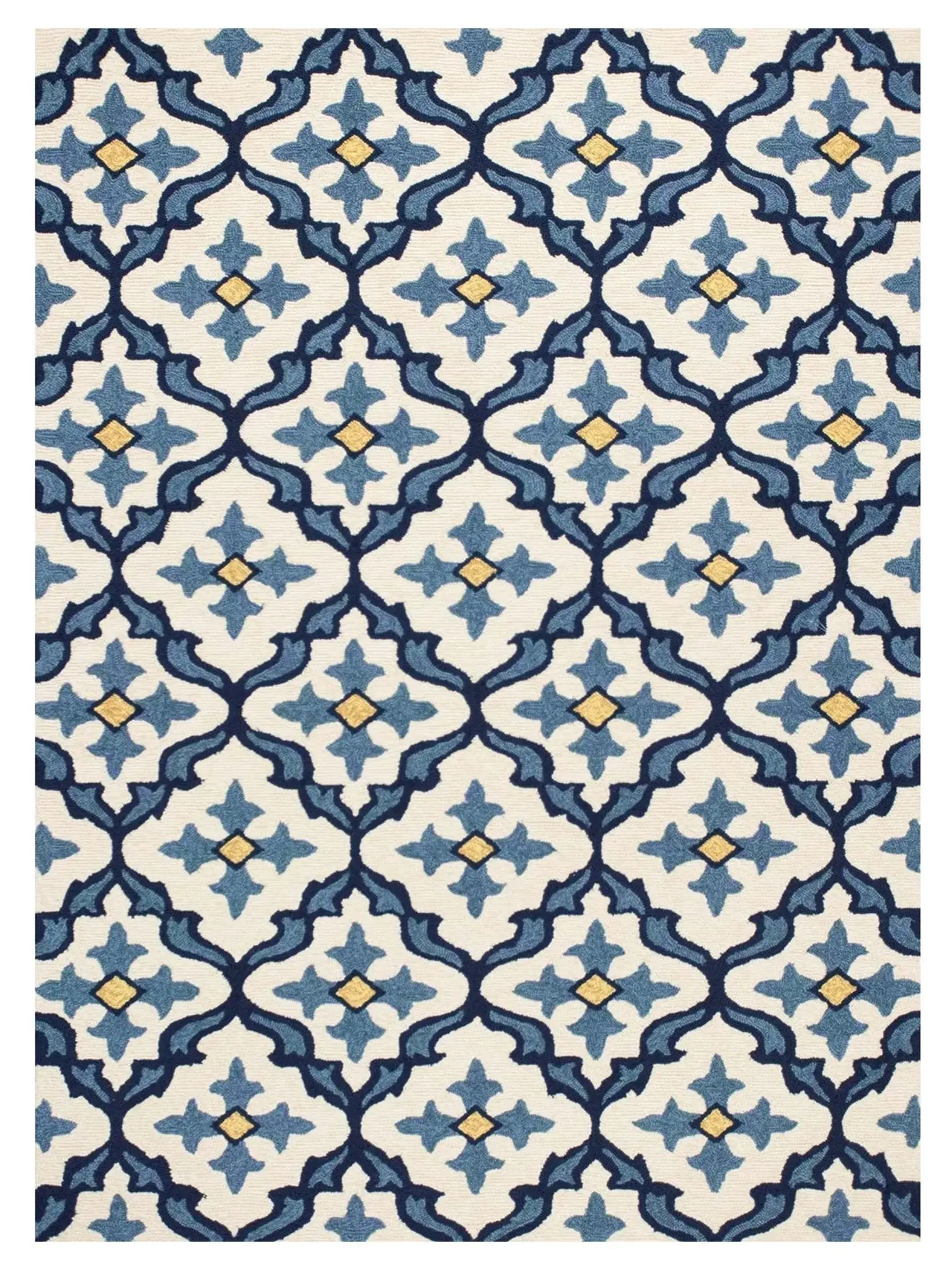 Kas Harbor 4210 Ivory Blue Indoor/Outdoor Knotted Rug