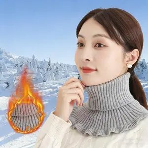 Women's High Neck Knit Scarf for Fall Winter, Knitted Scarf, Warm Cervical Protection, Fake Collar Yarn Decoration, 1pc Fashion Accessory