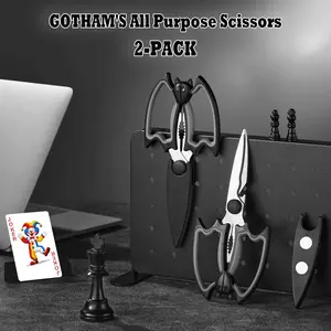 Bat Kitchen Scissors with Magnetic Sheath - Novelty Bat Shaped Kitchen Shears, Stainless Steel Multifunctional Scissors for Kitchen Office Crafts, Gothic Funny Unique Gift with Protective Cover