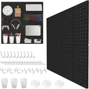 36 count Pegboard Kit, Peg Board,Peg Board Hooks,Includes 4 Black Pegboard and Pegboard Accessories,Pegboard with Hooks,Plastic Pegboard,Pegboard Wall Organizer, Garage Storage