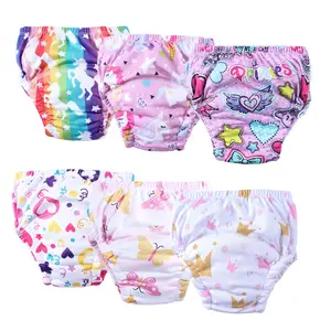 Reusable Baby Training Pants for Boys & Girls, Soft Comfortable Fabric, Floral Cartoon Style, All Seasons, Above Knee Length