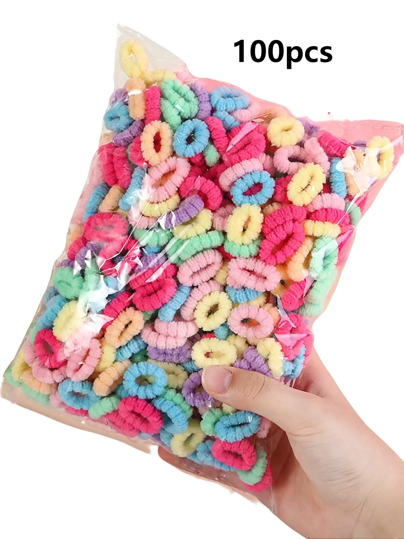 100pcs Multi-Color Hair Ties, High Elasticity Non-Damaging Rubber Bands, Cute Durable Ponytail Holders for Daily Use Ponytail Hairstyle, No Damage Hair Ties