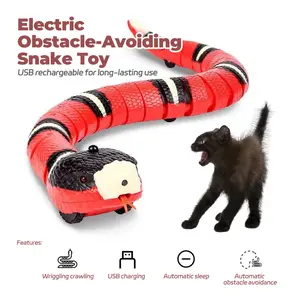 Realistic Electric Snake Cat Toy, USB Charging Interactive Moving Snake, Funny Pet Toy for Cats Dogs, Automatic Sensing Cat Teaser for Indoor Play