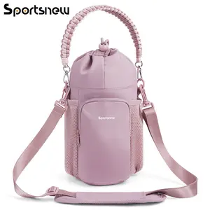 Sportsnew Water Bottle Bag with Strap for 30/40oz Tumbler with Handle, 32/40/64 oz Without Handle Water Bottle Holder Carrier