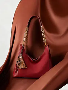 Elegant Large Capacity Wedding Bag, Bride Chain Shoulder Crossbody Bag, Chain Strap Bag, Shoulder Hobo Bag, Daily Use, New Year Gift, Valentine's Day Present