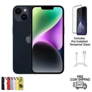 Refurbished Apple iPhone 14 (Fully Unlocked) A2649 Excellent Condition with Tempered Glass Screen Protector & 1 Year Warranty