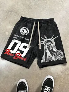 Men's Loose-Fit Drawstring Waist Shorts, Stylish Letter Print, Comfortable Summer Sportswear, Perfect for Casual Outdoors, Graphic Print Shorts