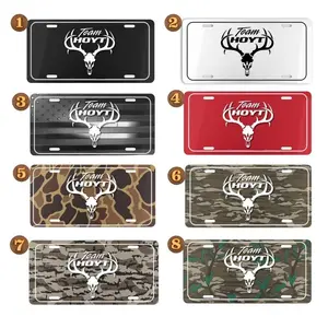 Team Hoyt Archery Camo License Plate, 12" x 6" Aluminum Vanity Tag for US Vehicles, best gift, Old School Bottomland Camo/ Duck Camo/ Woodland Camo Vanity Plate