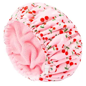 Adjustable Waterproof Shower Cap, Unisex Bath Hat, Luxury European Style, Anti-Fog Polyester, Absorbent Microfiber, Three-In-One Dry Hair Cap, Bathroom Accessory, Shower Essentials