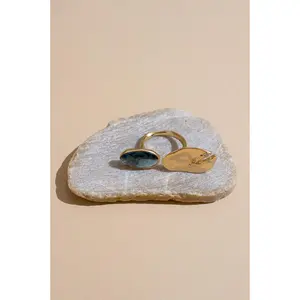 Azure Blue Statement Huggie Ring