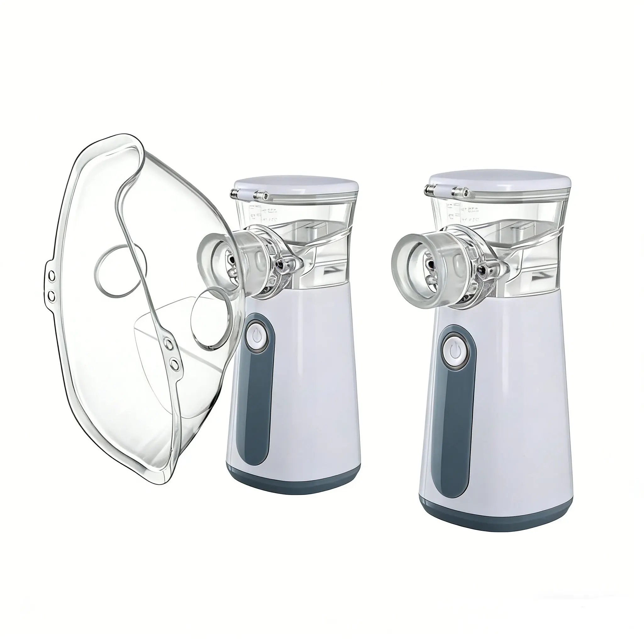 2PCS USB Portable Handheld Mesh Beauty Humidifier, Dry Battery Operated, Adjustable Mist Output, Cordless Compact Facial Beauty Device for Home Travel Use,