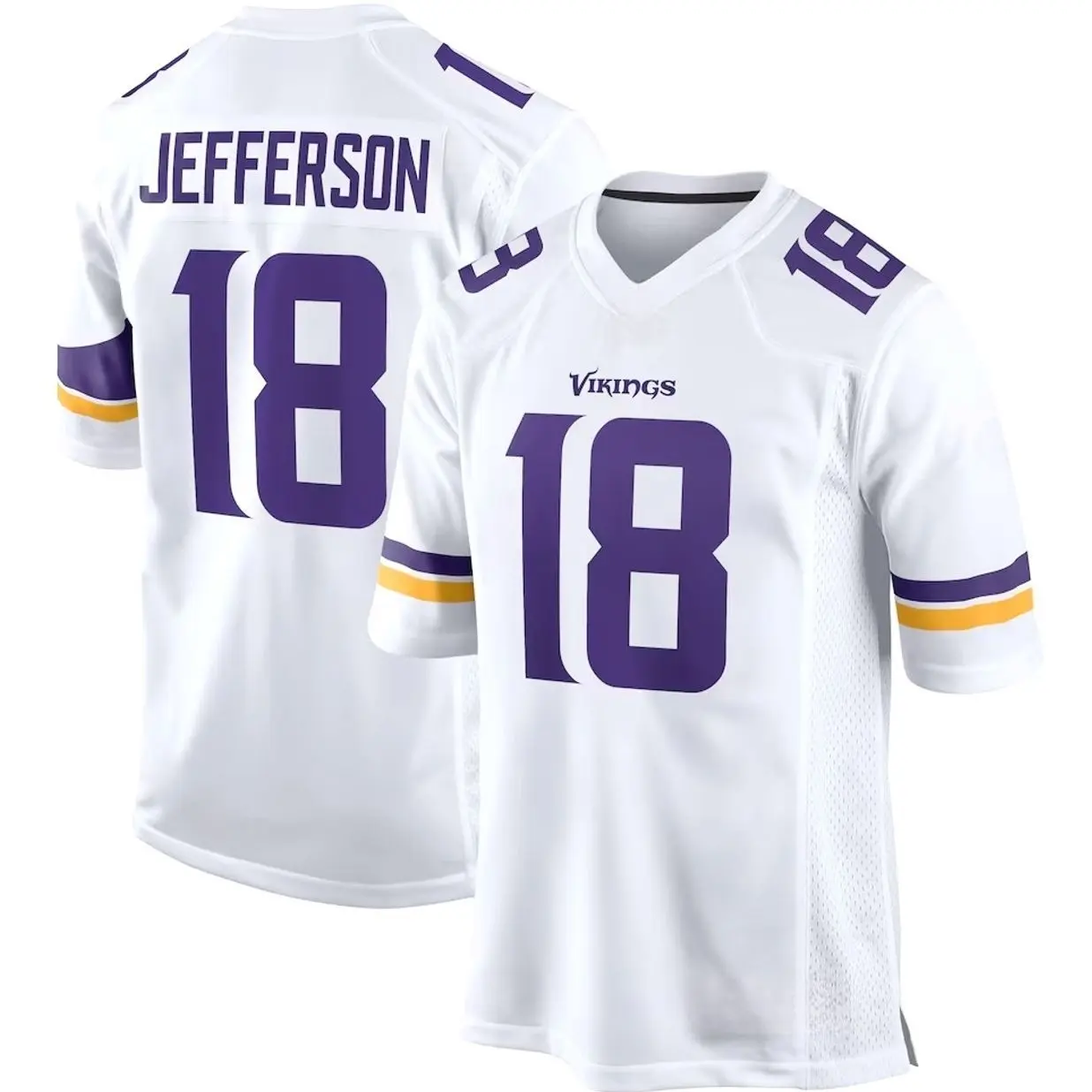 Unisex Football inspired by Jefferson 18 Minnesota Game Player Game Jersey - White