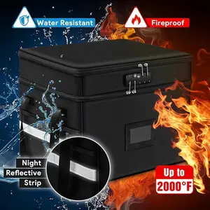 Fire-Resistant File Box, Foldable Storage Organizer, Fireproof Document Case, Archival Folder, Safe Paper Container