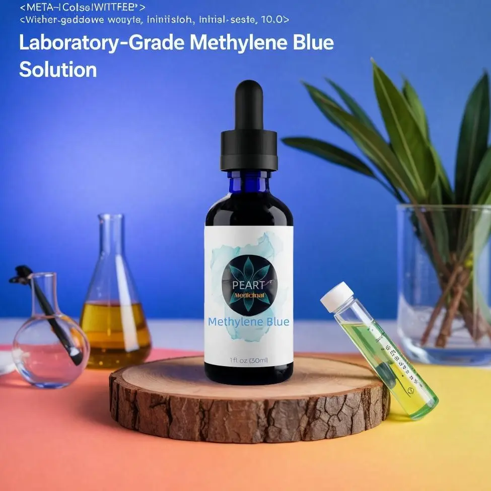 USP Grade Methylene Blue Vitamin Supplement for Adults, Unflavored Sugar-Free Antioxidant, Energy Boost, Metabolism Support, Cognitive Brain Health Healthcare Formula in Eco-Friendly Glass Bottle Packaging