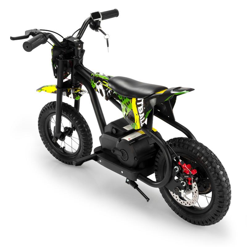 24V Kids Electric Dirt Bike, Battery Powered Ride-On Motorcycle w/ LED Lights, Adjustable Speed, Rear Disc Brake, Power Display, Rubber Tire, Max Speed 13 MPH,Christmas presents Green