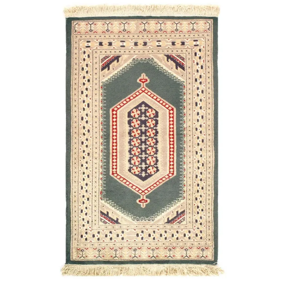 Canvello Green Bokhara Rug - 3' X 5'