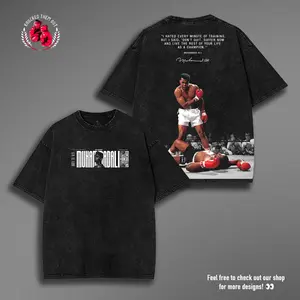 Retro BOXING MUHAMMAD ALI V2 Oversize boxing Washed Tee, Fighter Graphic T-Shirt, Perfect Gift for Sports Fans men Fabric Menswear 90s