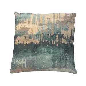 Payton Throw Pillow TealGreen 20"x20"x4" Soft Cozy Velvet Decorative Cushion for Living Room or Bedroom Modern Elegance