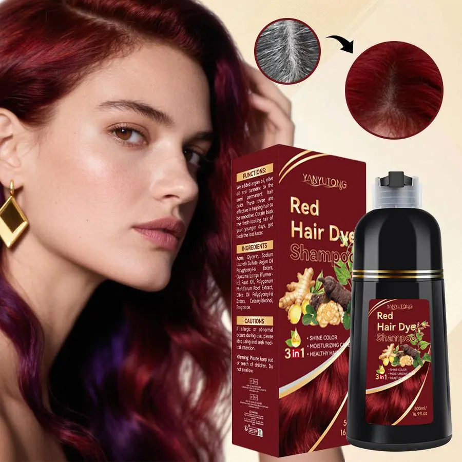 Dye Hair Shampoo 500ML, 3-In-1 Hair Care, Cleansing, Enhances Color Brightness, Nourishes Scalp, Hydrating, Moisturizing, Plant-Based, Unisex, Easy Use