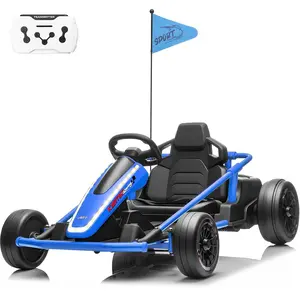 JOYRACER 24V 14Ah Kids Electric Go Kart w/Remote Control, 3 Speed Modes 5–10 MPH, 2 * 200W Motors, EVA Tires, Metal Frame Drift Kart for Big Kids,  Max Load 135LBS, Rechargeable Car w/Music & Bluetooth, Outdoor Toys Gift for Boys and Girls Aged 6-12