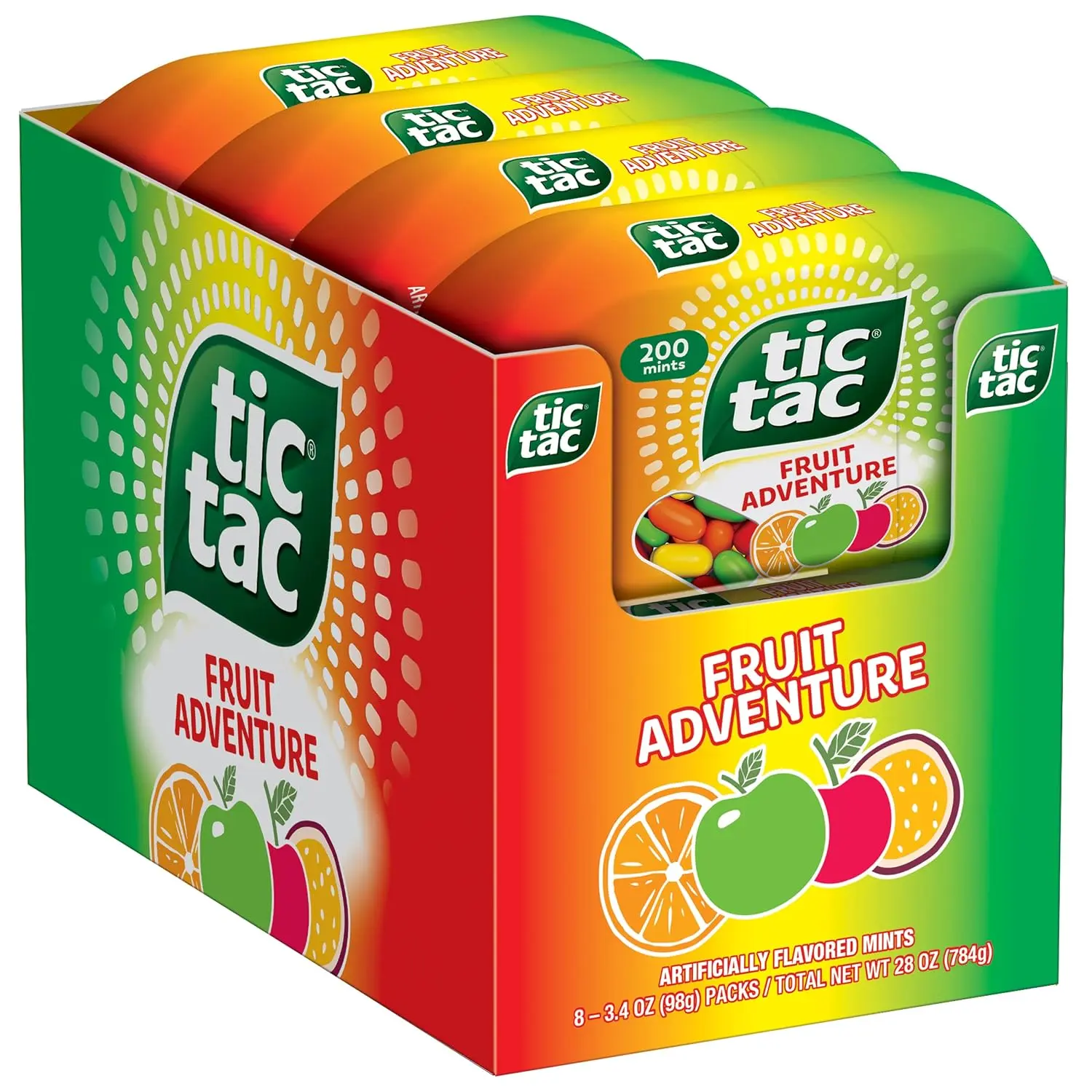 Fruit Adventure Mints, Bulk 8 Pack, Travel Size, 200 Pieces Each