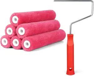 Mohair  Roller 6 Inch,6 Pack Small  Roller Kit with Frame,Lint-Free & Shed-Resistant,Ideal for Painting, Door,,Cabinets,Corners and Walls