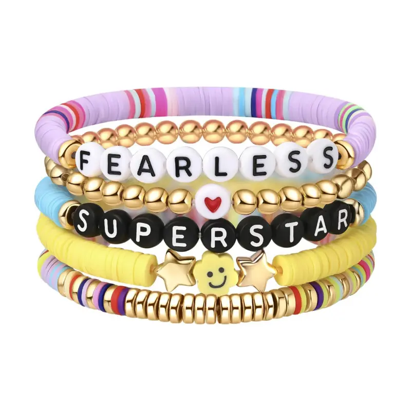 2024 Summer Women's Fashion Heart Decor Beaded Bracelet, Casual Trendy Beaded Gypsy Bracelet , Fashion Accessories for Daily & Party Clean Girl Accessories Gift