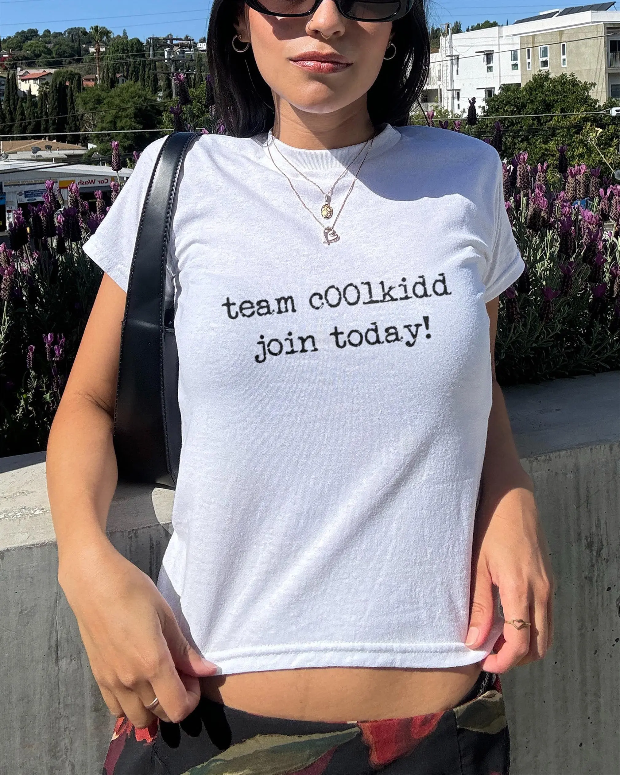 Team Coolkidd Join Today Baby Tee Funny Trending Meme Shirt Y2k Quote Crop Top Viral Aesthetic Graphic Tee For Girls Women Teens