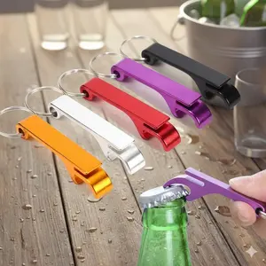 Portable Aluminum Multi-Tool Keychain: Compact Bottle Opener, Durable & Rustproof Mini Utility Tool for Keys. Perfect for Outdoor Camping, Travel, Beer & Soda Caps. Lightweight Everyday Carry Essential.