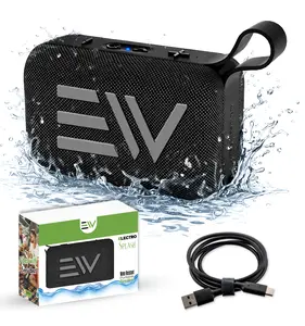 Electronic World Splash Portable Bluetooth Speaker 8W Wireless Waterproof Speaker with 35H Battery Bluetooth 5.4 USB-C Charging AUX TF Card Support Compact Outdoor Speaker Black
