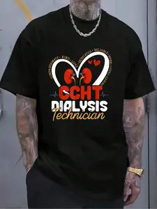 100% Cotton CCHT Dialysis Technician Dialysis Expert Dialysis Nurse T-Shirt Women's Men's Graphic Tee Crew Neck summer vacation Tops