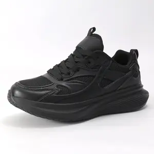 Mens Chunky Sneakers Max Cushioned Walking & Running Shoes Elastic Breathable Mesh Upper Lace-Up Rubber Sole for Casual Running Travel