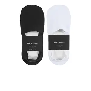 New Republic 2 Pack Ninja No Show Socks in Black & White