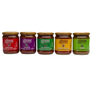 2 Sisters' Salsa 5 Pack Gift Box - Original, Fiesta, Jalapeno, Verde, & Honey - Perfect for Sharing & Gift Giving - Versatile & Delicious