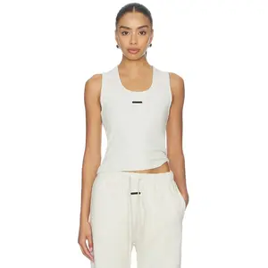 Fear of God ESSENTIALS Fitted Rib Tank in Oatmeal Heather