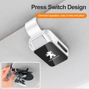 Car One-hand glasses Holder Sun Visor Glasses Clips For Peugeot 206 307 308 3008 207 208 407 408 508 2008 5008 107 106 205 301 Interior Accessories