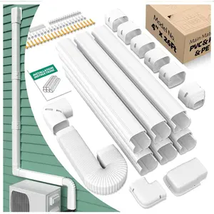 Lineset Cover 4 Inch 23 Ft: Line Set Cover Kit for Mini Split AC HVAC Piping Central Air Conditioner,  Decorative DIY Line  Wall Sleeve for Outdoor Minisplit