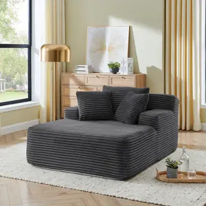 【Wide-Wale Corduroy Sofa】Fansace Oversized Boneless Chaise Lounge Chair Indoor, Upholstered Boneless Sofa Bed, Corduroy Deep Seat Sleeper Couch Reading Chairs, Comfy Cloud Sofas Couches for Living Room