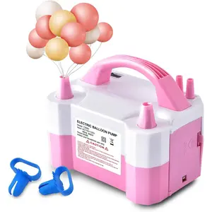 Electric Air Balloon Pump Portable Dual Nozzle Electric Balloon Inflator Blower for Party Decoration Used to Quickly Fill Balloons 110V 600W Pink