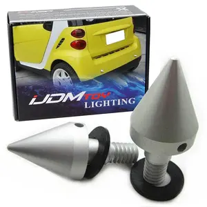 iJDMTOY Matte Finish Silver Finish Front or Rear Bumper Protector Spikes Guards For 2007-2015 W451 Smart Fortwo