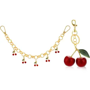 VELVETODS  Cherry Bag Charms Keychain Double Buckle Key Pendant Car Cherry Accessories for Sisters Birthday Christmas
